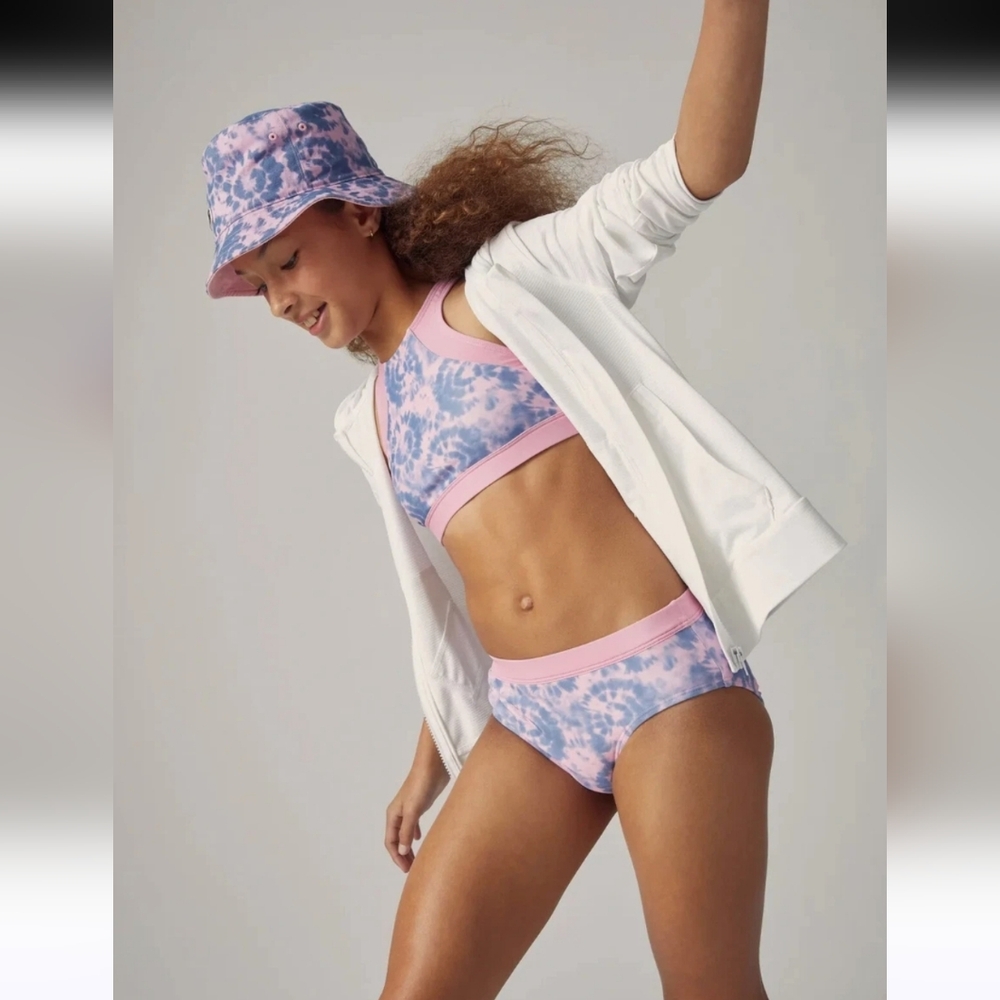 Pink And Grey Tie Die 2 Pice Swimsuit Girls Size 16